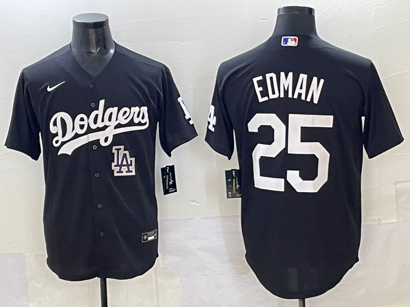 Men Los Angeles Dodgers #25 Edman black Nike MLB jersey